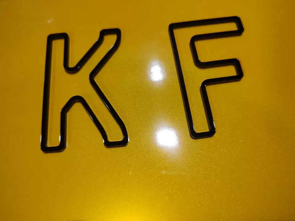 4D Ghost LASER CUT NUMBER PLATE LETTERS BLACK 3D SELF-ADHESIVE with Outline Only , Leigh, Bolton, Wigan number plate maker, number plate supplier, number plate bulk wholesale supplier