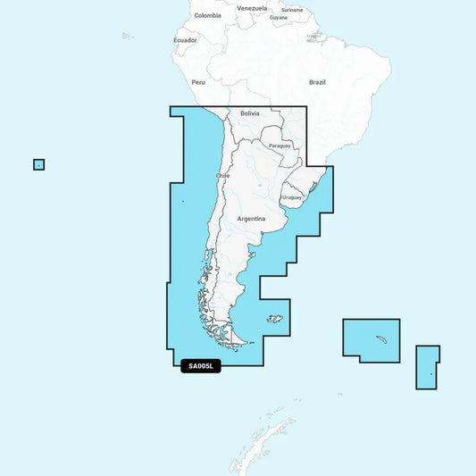 Garmin Navionics + Chart: SA005L - Chile, Argentina & Easter Isl