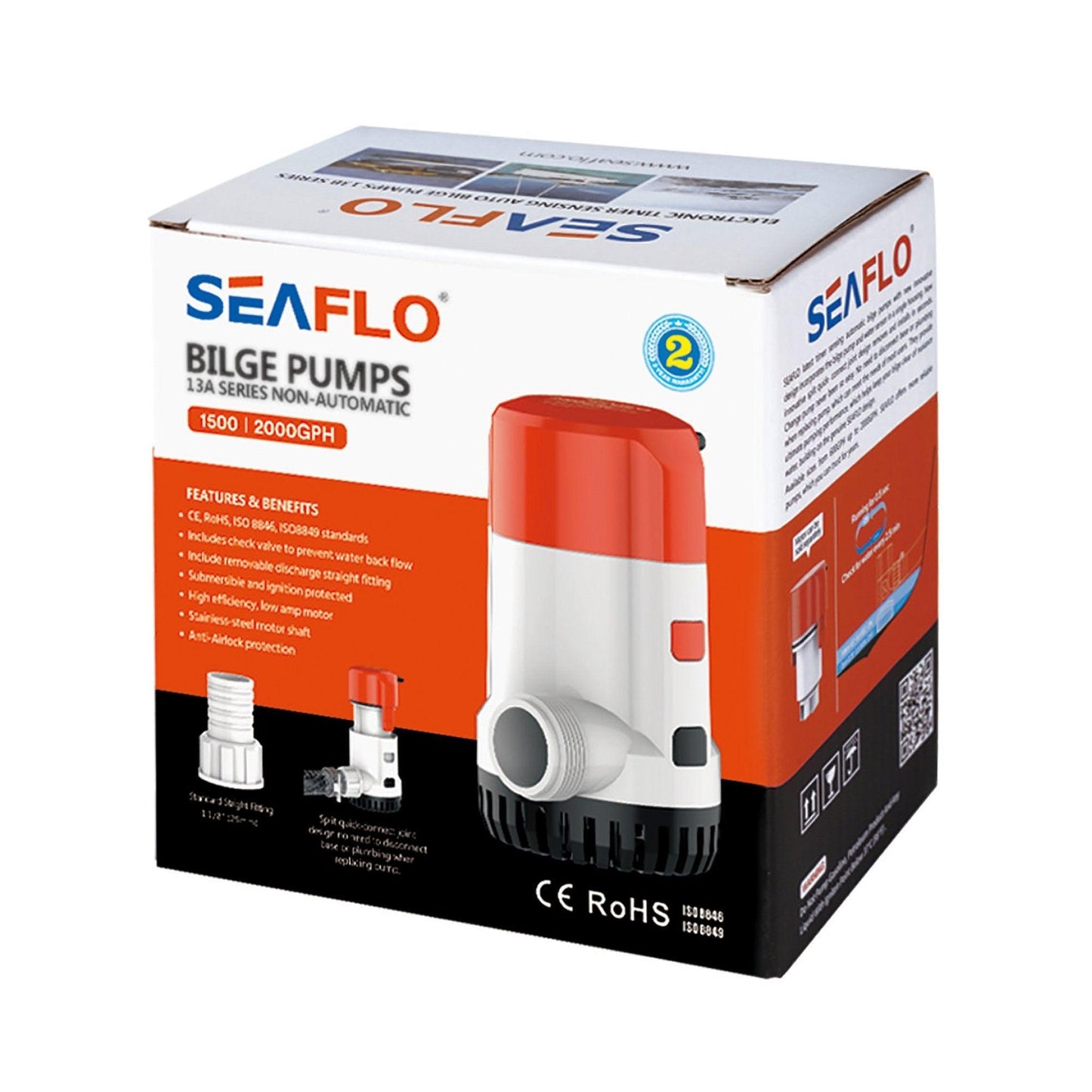 SEAFLO  Auto Bilge Pump 13B Series 12/24V 1,500/2,00 | 4Boats