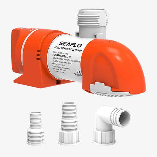 SEAFLO 14B Series 12V 1100GPH Low Profile Auto Bilge Pump Timer Sensing BP1G110014B