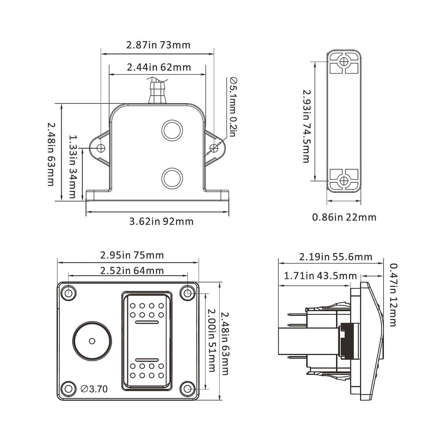 SEAFLO  Bilge Alarm Control System 12V 20A | 4Boats