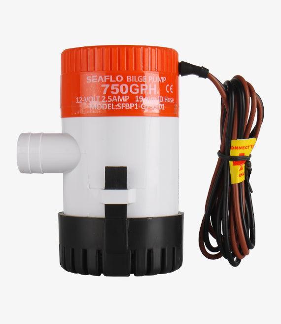 Seaflo 12V 750GPH Marine Bilge Pump Non-Automatic 01-Series BP1G75001 3/4" Hose