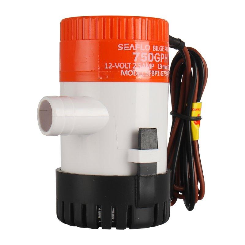 Seaflo 12V 750GPH Marine Bilge Pump Non-Automatic 01-Series BP1G75001 3/4" Hose