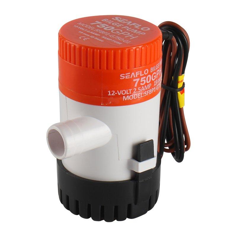 Seaflo 12V 750GPH Marine Bilge Pump Non-Automatic 01-Series BP1G75001 3/4" Hose