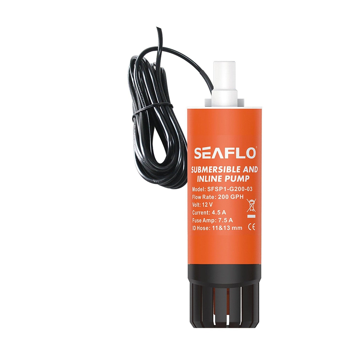 SEAFLO 12V 200 GPH Inline Submersible Water Pump SP1G20003B Marine Boat RV 1m