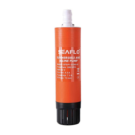 SEAFLO Inline 12V Pump 1,059 L/h (280 GPH) 5m Leads with