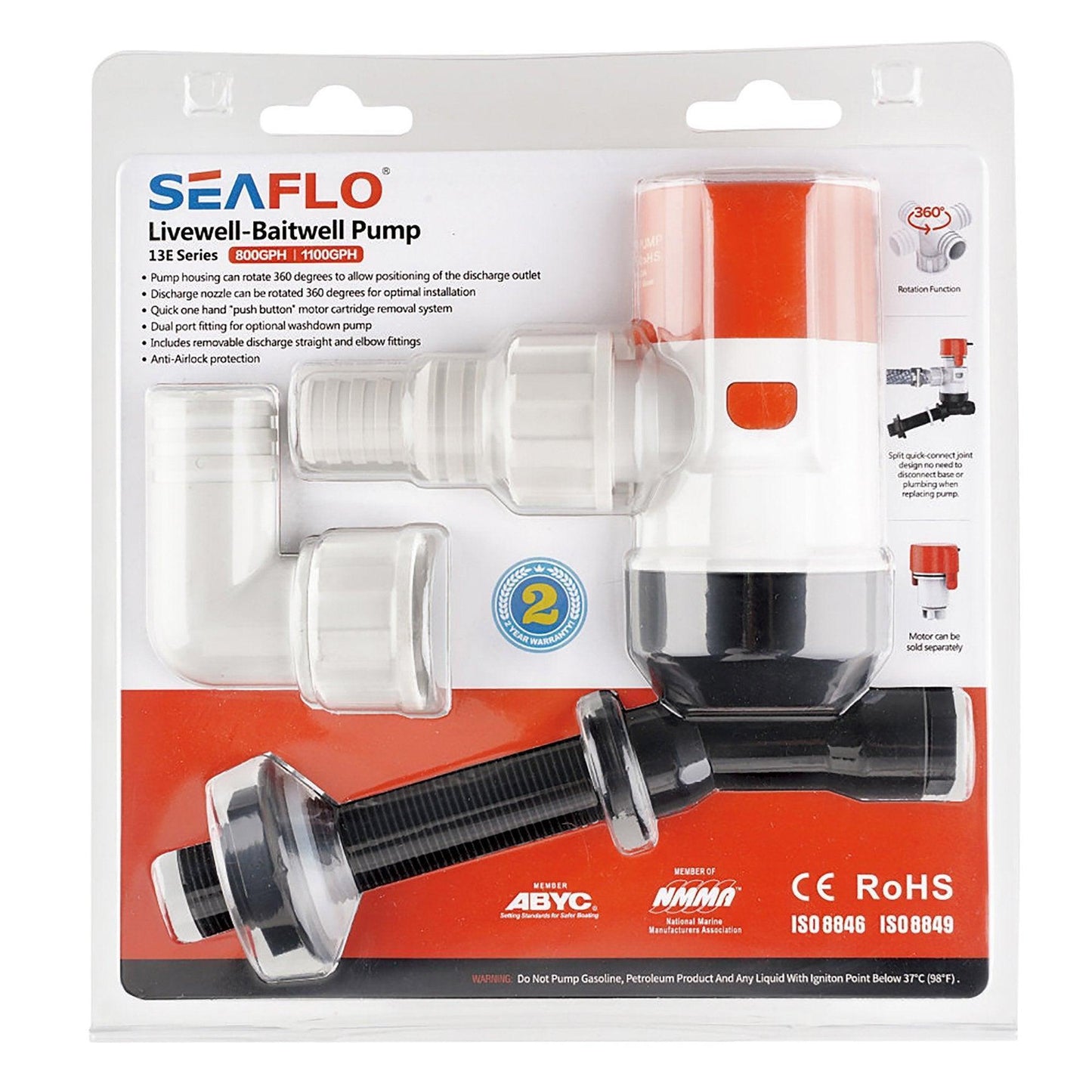SEAFLO Livewell 13E 12V Livewell Pump 3,028 L/h (800