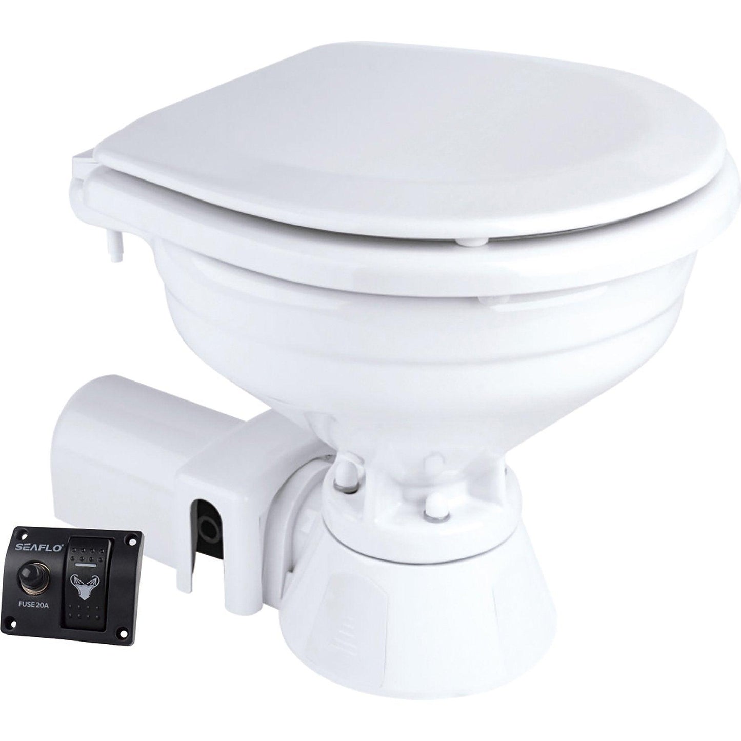 SEAFLO 12V Electric Marine Toilet Regular Size Ceramic Bowl SFMTE1-01-R Boat RV