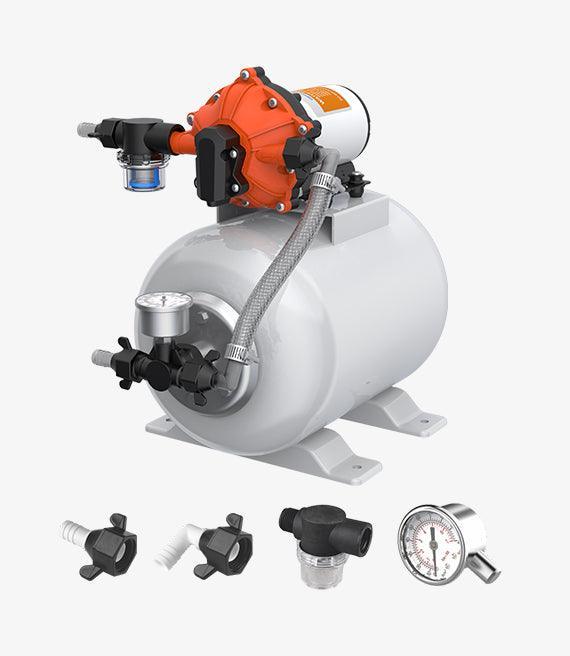 Seaflo 12V 3.0GPM 60PSI Water Pressure Pump System with 8L Accumulator Tank