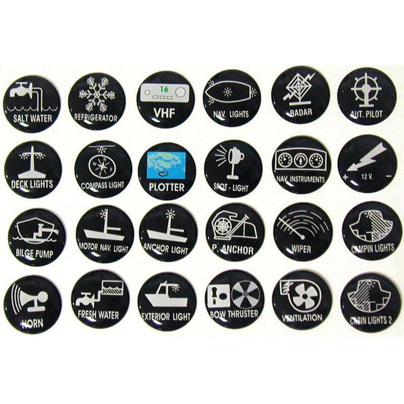Self-adhesive Function Switch Panel Labels - Set of 24 | 4Boats