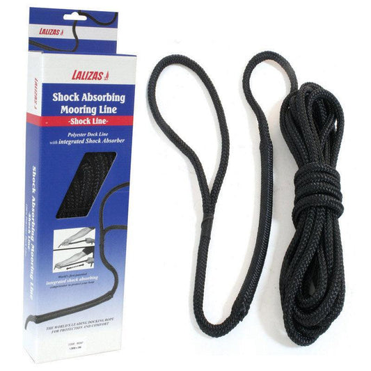 15mm Shock Absorbing Mooring Line - Double Braid Polyester Boat Dock Rope Black