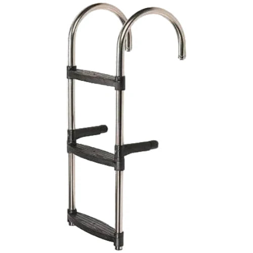 3-Step Inox Stainless Steel Boat Boarding Ladder Folding Hooks 830x350mm 316