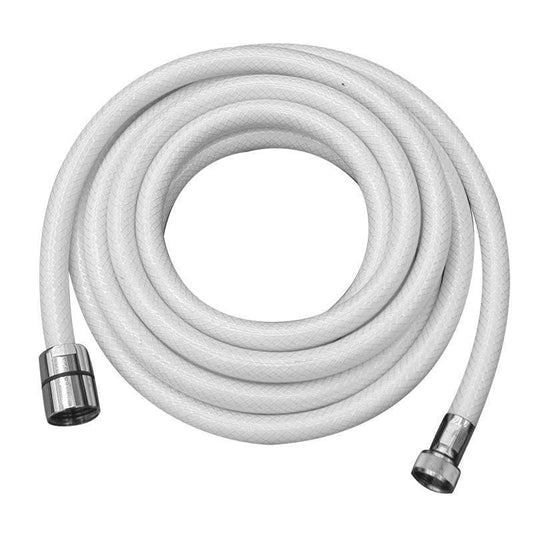 White Braided Marine Shower Hose 3m Extra Long 1/2" x 3/8" Threads Boat Caravan