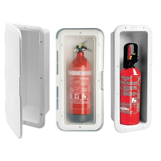Nuova Rade 2kg Fire Extinguisher Storage Case White Transparent Door 196675