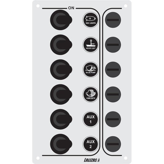 Lalizas SP6 Economy Marine Switch Panel 6-Way Waterproof Inox 316 12/24V 31381