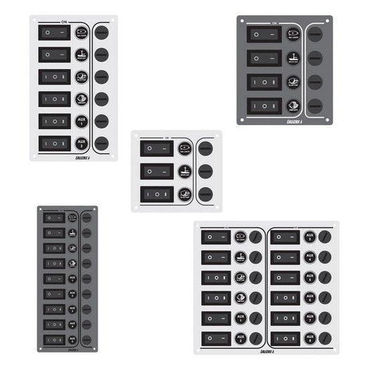 Switch SP6 Ultra 6-way Inox 316 switch panel, 12/24V | 4Boats