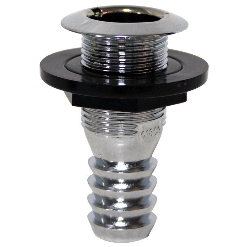 Thru-Hull 25mm (1") Flanged Hose Barb, Chromed | 4Boats