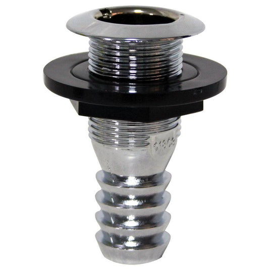 Thru-Hull 25mm (1") Flanged Hose Barb, Chromed | 4Boats