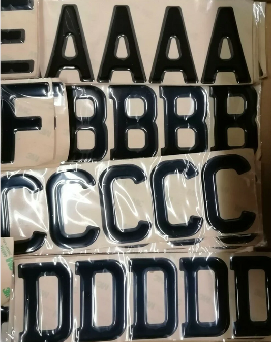 3D Gel Letters for Number Plates SET OF 175 LETTERS